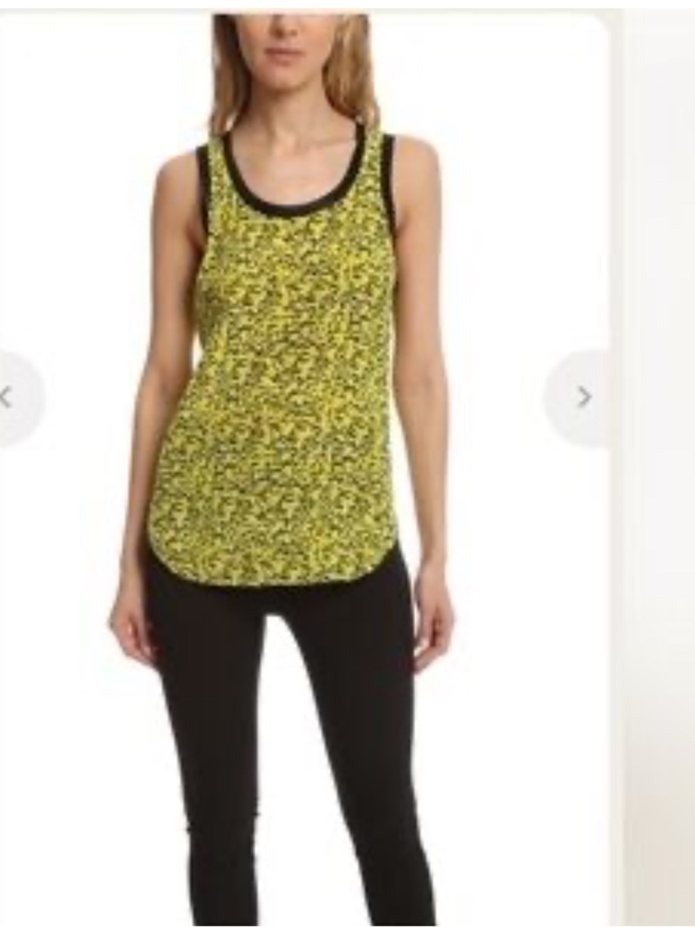 Rag & bone Silk Race back Tank Top in Yellow black print size XS